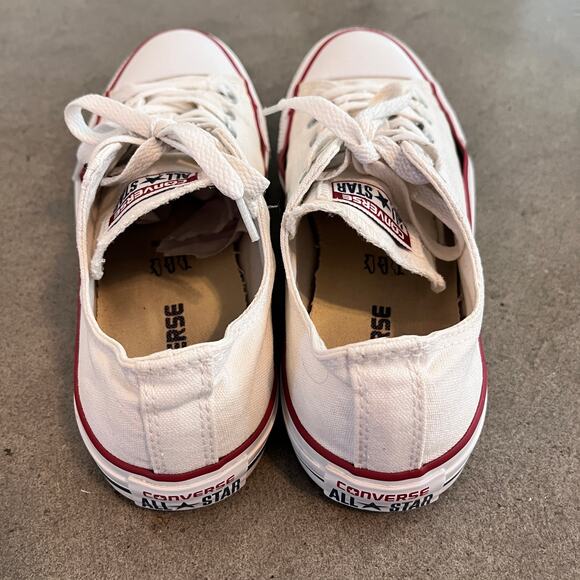 Converse  chuck taylor all star low top white canvas women size 8 sneaker shoes - Picture 3 of 13